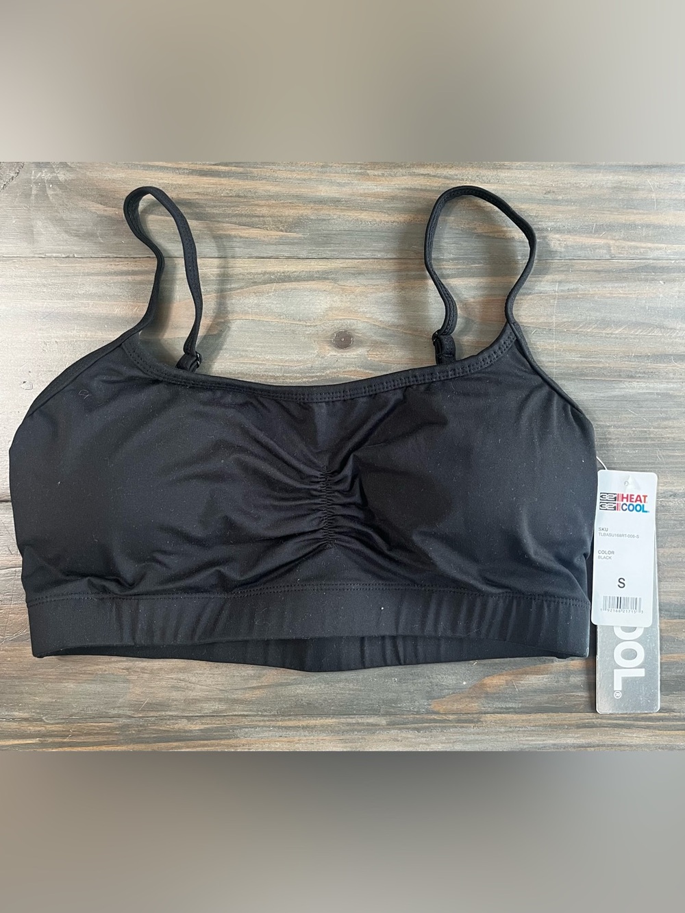 32 Degrees Black Seamless Ruched Sports Bralette - Women Intimates & Sleepwear